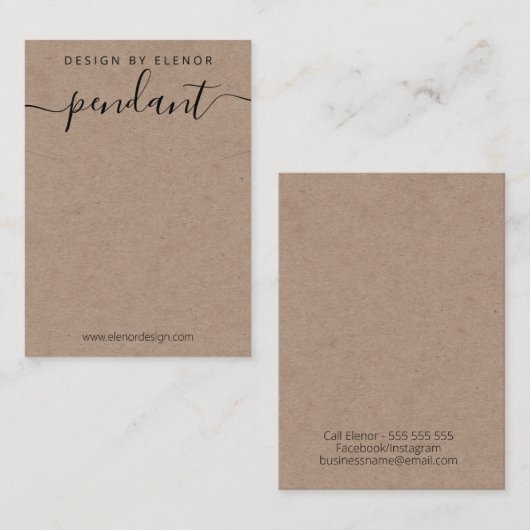Kraft Ketting hanger display Visitekaartje (Voorkant / Achterkant)