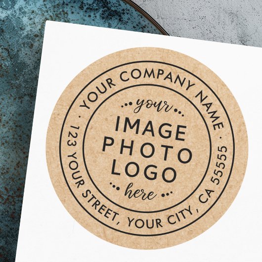 Kraft kijkt zaken Aangepast logo retouradres Ronde Sticker