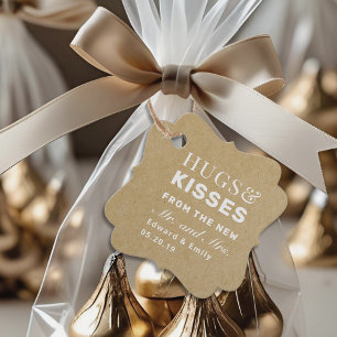 Kraft Knuffels en Kusjes Trouwchocolade Bedankjes Labels