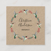 Kraft kolibrie krans vierkante visitekaartje (Voorkant)