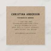 Kraft kolibrie krans vierkante visitekaartje (Achterkant)