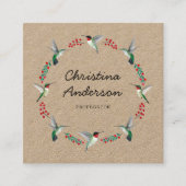 Kraft kolibrie krans vierkante visitekaartje (Voorkant)
