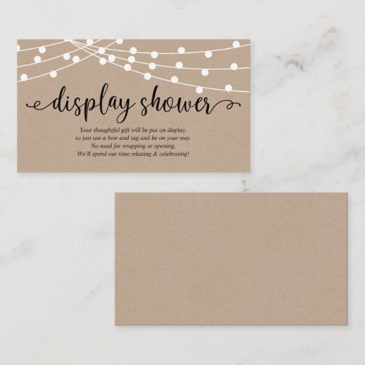 Kraft-kraftlampen, Display Shower Informatiekaartje (Voorkant / Achterkant)