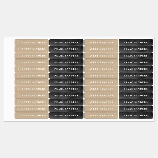 Kraft & krijtbord getextureerde neutrals waterdich labels (Vel)