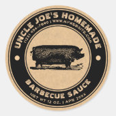 Kraft Label Sjabloon voor Oude Barbecuesaus (Voorkant)