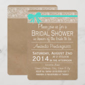 Kraft Lace Bridal Shower Kaart (Voorkant / Achterkant)