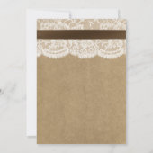 Kraft, Lace & Brown Bow Moederdag Brunch Kaart (Achterkant)