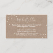  Kraft Lace Pearls Handmade Wedding Favors Visitekaartje (Achterkant)