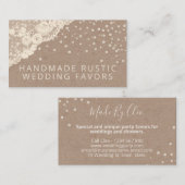  Kraft Lace Pearls Handmade Wedding Favors Visitekaartje (Voorkant / Achterkant)