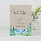 Kraft Lake Tahoe Mountain Destination Wedding Kaart (Staand voorkant)