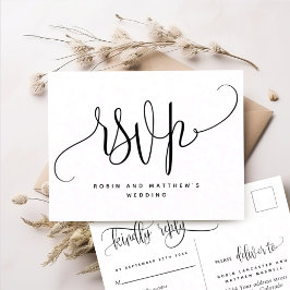 Kraft Landelijke Stijl, Modern Schrift, RSVP Briefkaart