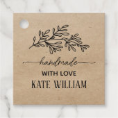 Kraft Laurel handgemaakt met liefdesgeschenk label (Voorkant)