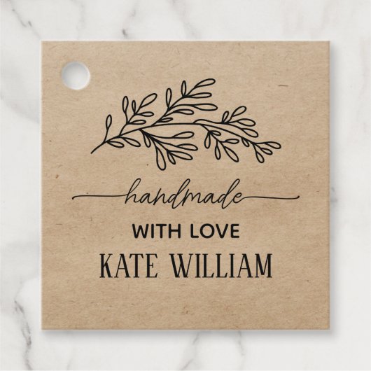 Kraft Laurel handgemaakt met liefdesgeschenk label (Voorkant)