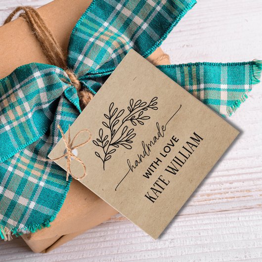 Kraft Laurel handgemaakt met liefdesgeschenk label