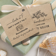 Kraft laurier handgemaakt met liefde, klik en deel
