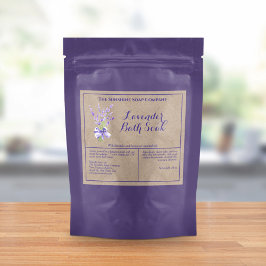Kraft Lavendel Waterdicht Bad Week Pouch Label Sparkling Wijnetiket