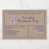 Kraft Lavendel waterdicht zeep product label Voedselcontainer Etiket (Enkel label)