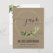 KRAFT LEAFY GREEN FOLIAGE WATERVERF BEWAREN DE DAT AANKONDIGINGSKAART (Voorkant / Achterkant)