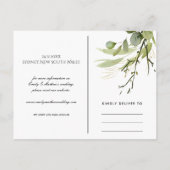 KRAFT LEAFY GREEN FOLIAGE WATERVERF BEWAREN DE DAT AANKONDIGINGSKAART (Achterkant)