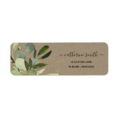 KRAFT LEAFY GREEN GOLD FOLIAGE WATERVERF ADRES ETIKET (Voorkant)