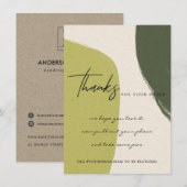 KRAFT LIME GREEN ABSTRACT BEDRIJF LOGO BEDANKKAART (Voorkant / Achterkant)