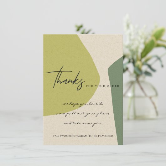 KRAFT LIME GREEN ABSTRACT BEDRIJF LOGO BEDANKKAART (Staand voorkant)