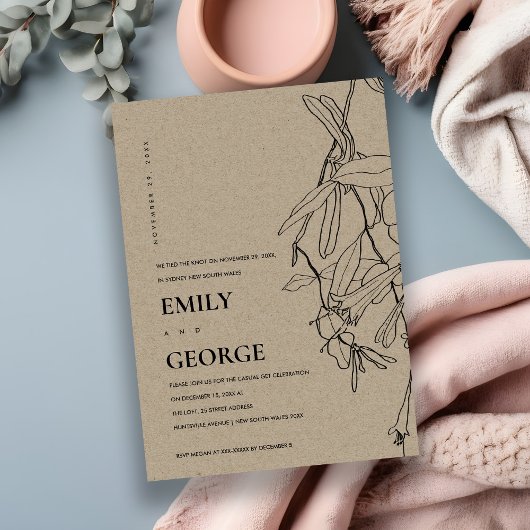 KRAFT LINE DIE FLORAAL MAAKTE, HEBBEN WE DE KNOT I BEDANKKAART