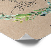 Kraft Loof Krans Kaarten en Cadeaus Bord Poster (Hoek)