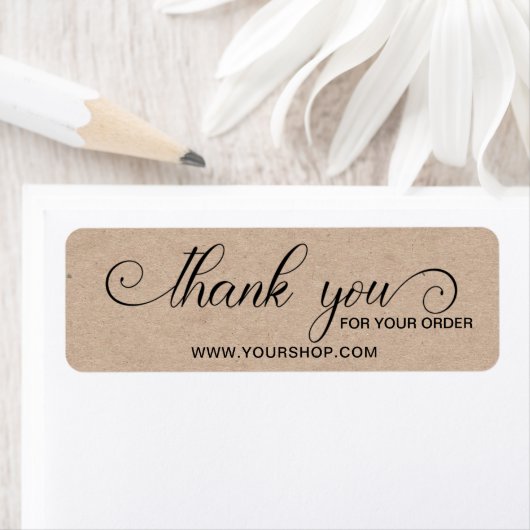Kraft Look Bedankt voor uw bestelling Small Busine Etiket (Insitu)