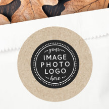 Kraft look border black circle business logo