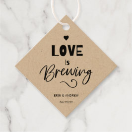 Kraft Love is Brewing Wedding Favor Labels