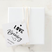 Kraft Love is Brewing Wedding Favor Labels (In situ)