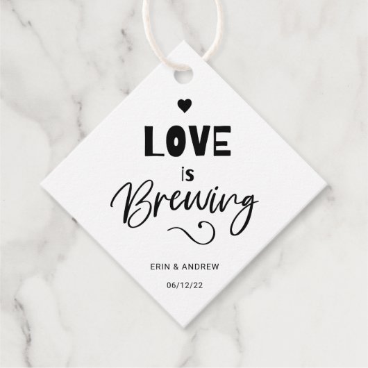 Kraft Love is Brewing Wedding Favor Labels (Voorkant)