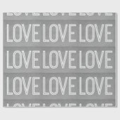 Kraft Love Wrapping Paper, Grey Cadeaupapier (Vlak)