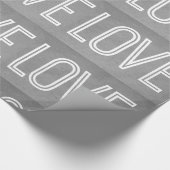 Kraft Love Wrapping Paper, Grey Cadeaupapier (Hoek)