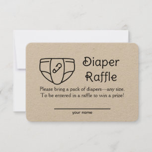 Kraft Luiers Verlotingskaart voor Baby Shower Kaart