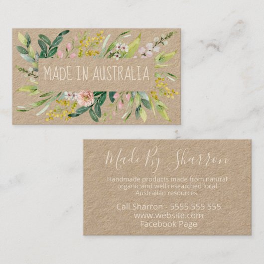 Kraft Made in Australia National Spring Blooms Visitekaartje (Voorkant / Achterkant)
