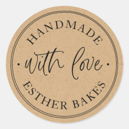 Kraft Made with Love Ronde Sticker