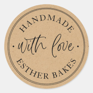 Kraft Made with Love Ronde Sticker