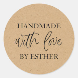 Kraft Made with Love Ronde Sticker