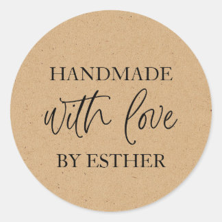 Kraft Made with Love Ronde Sticker