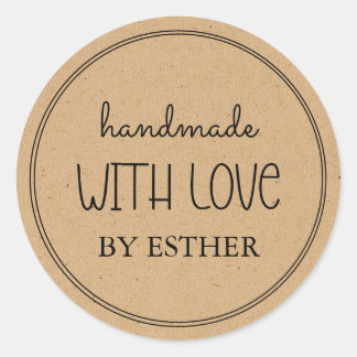 Kraft Made with Love Ronde Sticker