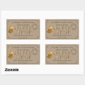 Kraft Maple Syrup Label met bladeren en datum (Vel)