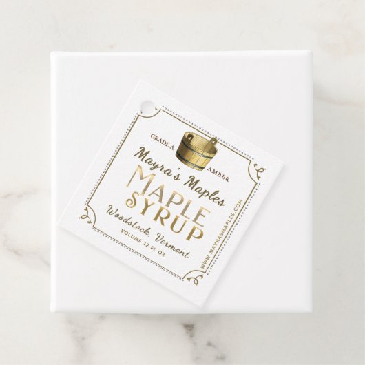 Kraft Maple Syrup Metallic Gold Label fancy grens (In situ)