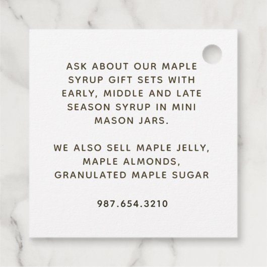 Kraft Maple Syrup Metallic Gold Label fancy grens (Achterkant)