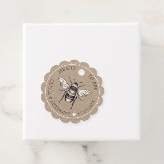 Kraft Meant to Bee Wedding Favor Label (In situ)
