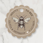 Kraft Meant to Bee Wedding Favor Label (Voorkant)