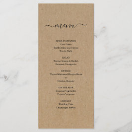 Kraft Menu for Wedding of other Special Occasion