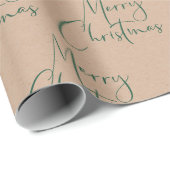 Kraft Merry Green Script Cadeaupapier (Rol Hoek)