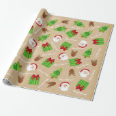Kraft Merry kerstboom Santa Gifts Rudolph Cadeaupapier (Uitgerold)